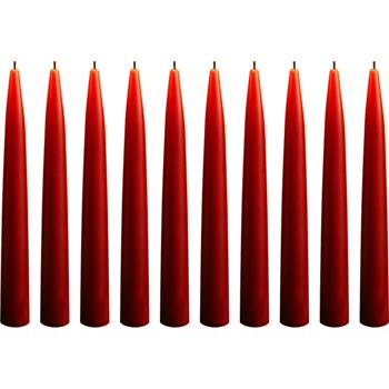 Preview: Spitzkerzen 20er Set Rot – Stilvolle Tafelkerzen – Hohe Qualität, lange Brenndauer für festliche Anlässe, Adventskranz & Deko