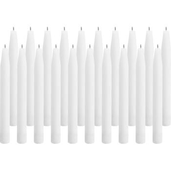 Spitzkerzen 20er Set Weiss – Stilvolle Tafelkerzen – Hohe Qualität, lange Brenndauer für festliche Anlässe, Adventskranz & Deko