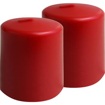 2er-Set Stumpenkerze Rot – Rustikale Wachs Kerze, Ø 7 x 10 cm – Lange Brenndauer für festliche Anlässe, Advent, Weihnachten oder stimmungsvolle Deko