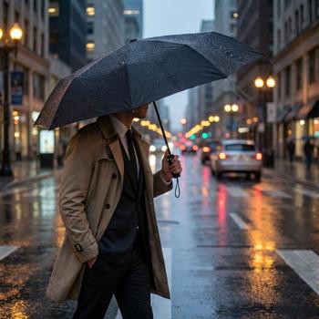 Compact automatic umbrella in black – Ø 95 cm – Wind-resistant pocket umbrella with fibreglass ribs & protective sleeve – Quick-drying & durable