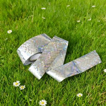 Preview: Set 2 nastri dissuasori riflettenti per uccelli 45 m x 5 cm – Allontanamento efficace tramite riflessi di luce e movimento – Nastri senza chimica per giardino e balcone