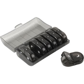 Preview: Set of 2 medication boxes 7 days – pill box 7 days 2 compartments morning evening – tablet box for one week – weekly medication dispenser – LFGB tested