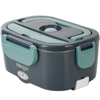 Preview: Lunch box électrique 60W – chauffe-plats en acier inoxydable 1,5L (12V/24V) & prise secteur – incl. sac isotherme, couverts en acier inoxydable & boîte supplémentaire 375ml