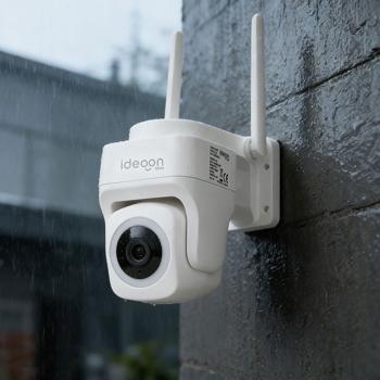Preview: Caméra de surveillance extérieure 2K WLAN IP65 résistante aux intempéries : caméra d’extérieur à 355 degrés avec détection de personne, application, vision nocturne et système d’interphonie