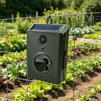 Preview: Lot de 2 répulsifs solaires à ultrasons pour oiseaux, dispositif mobile anti-pigeons, IP54 étanche, mode par intervalles contre l’habituation, lot effaroucheur de pigeons 8–35 kHz