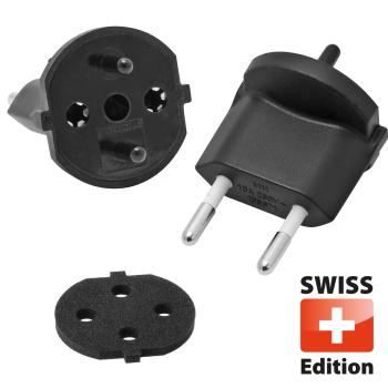 Preview: Fixadapter Typ 11 / Konturenstecker, schwarz – für 2-polige Geräte, kompakt & robust – sicherer Halt, langlebig & ideal für Haushalt und Werkstatt