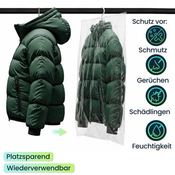 Preview: 2er-Pack Premium Vakuumbeutel Set je 15 Stück in 5 Grössen für Kleidung & Bettwäsche – Wiederverwendbare Platzsparer für Reise & Schrank – Transparent