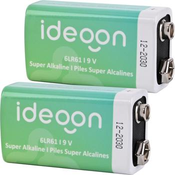 Preview: Set of 2 high-quality 9V block batteries – 6LR61 alkaline 9 volt – Reliable power source for smoke detectors, measuring devices and toys