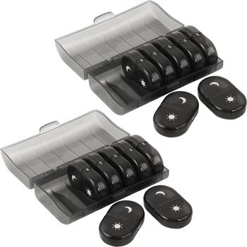 Preview: Set of 2 medication boxes 7 days – pill box 7 days 2 compartments morning evening – tablet box for one week – weekly medication dispenser – LFGB tested