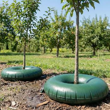 Set of 2 tree irrigation rings, 55 L each, for shrubs & trees – irrigation bags made of robust PVC – UV-resistant – trunk circumference up to 30 cm – drip system