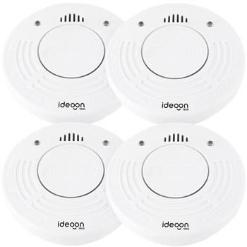 Preview: Set of 4 premium smoke alarms with 10‑year battery life – Certified to DIN EN 14604 with extra‑loud 85 dB alarm signal and lithium battery
