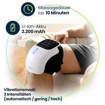 Preview: Wellness Akku-Knie-Massagegerät mit Infrarot-Wärme, Kaltlaser & Vibration – Entspannend, wohltuend & kabellos mit modernem LED-Touch-Display