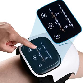 Preview: Appareil de massage wellness pour genou avec chaleur infrarouge, laser froid & vibrations – relaxant, bienfaisant & sans fil avec écran tactile LED moderne