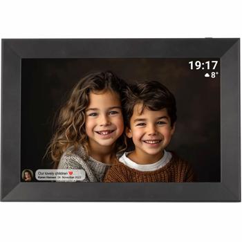 10,1 Zoll Wi-Fi Digitaler Bilderrahmen: Einfaches Foto-Teilen per Frameo App, HD IPS Touchscreen – Grosser 16 GB Speicher – Das Perfekte Geschenk!