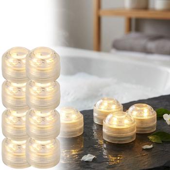 Set of 8 LED tealights warm white, IP68 waterproof for pool, bathtub, decorative bowl, underwater light, garden decoration – submersible & atmospheric