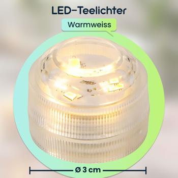 Preview: 8er-Set LED-Teelichter warmweiss, IP68 wasserdicht für Pool, Badewanne, Dekoschale, Unterwasser-Licht, Garten-Deko - tauchbar & stimmungsvoll