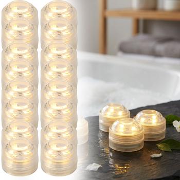 Set of 16 LED tealights warm white, IP68 waterproof for pool, bathtub, decorative bowl, underwater light, garden decor – submersible & atmospheric