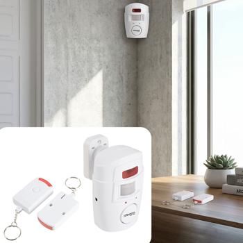 Affidabile impianto di allarme PIR con 2 telecomandi – Potente allarme casa da 105 dB e protezione antieffrazione per garage, ufficio e stanze – Montaggio semplice
