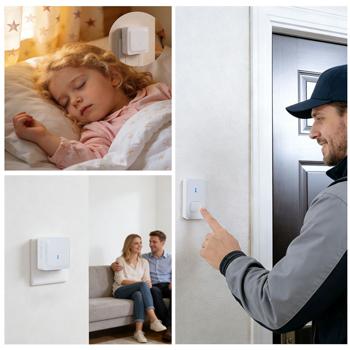 Preview: Campanello wireless con segnale LED e raggio d’azione 150 m – Suoneria senza fili con 58 toni, 4 livelli di volume e funzione silenziosa, ricezione eccellente