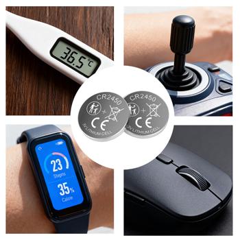 Preview: Set of 5 CR2450 coin cells - Powerful 3V lithium batteries with 600mAh - High capacity and long runtime - Ideal for home & electronics