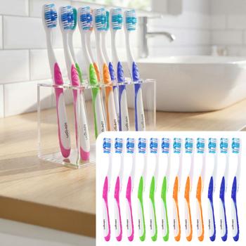 Spazzolini da denti confezione da 12 con pulisci-lingua – set di spazzolini manuali ultra-soft in 4 colori per la famiglia – impugnatura antiscivolo per una cura ottimale