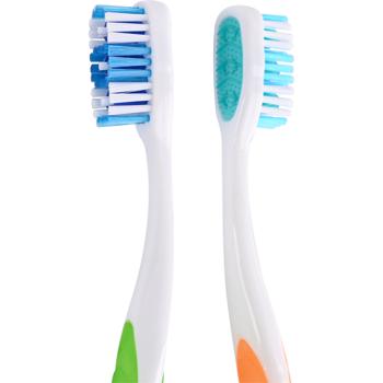 Preview: Spazzolini da denti confezione da 24 con pulisci-lingua – set di spazzolini manuali medium in 4 colori per la famiglia – impugnatura antiscivolo per un’igiene ottimale