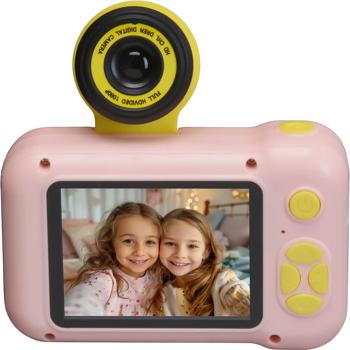 Preview: Fantastique appareil photo rose pour enfants avec objectif flip pour des selfies parfaits : photos 40MP et vidéos 1080P – le cadeau parfait pour les enfants
