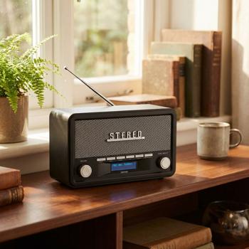 Edles Retro Tischradio: DAB+ Digitalradio, FM, Bluetooth, Wecker - Multifunktionale Audio-Anlage, perfekt für Schlaf- & Wohnzimmer oder Küche