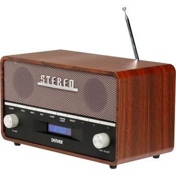 Preview: Fantastic retro DAB+/FM digital radio with Bluetooth: stylish clock radio with AUX - great sound & modern 2x5W hi-fi quality