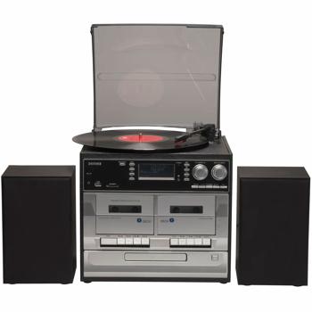 Preview: Music center DAB+ avec platine vinyle, CD, double cassette, FM – enregistrement USB : numérisation des disques, CD et cassettes – chaîne stéréo tout‑en‑un