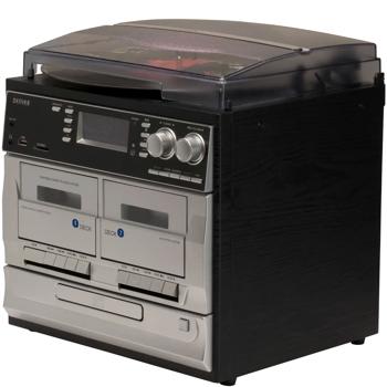 Preview: Music center DAB+ avec platine vinyle, CD, double cassette, FM – enregistrement USB : numérisation des disques, CD et cassettes – chaîne stéréo tout‑en‑un