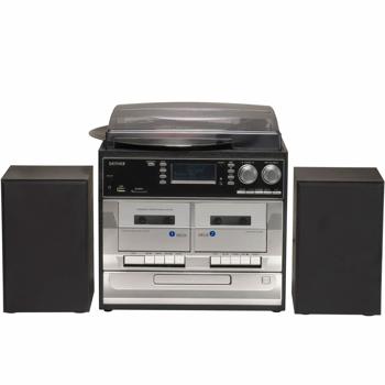 Preview: Music center DAB+ avec platine vinyle, CD, double cassette, FM – enregistrement USB : numérisation des disques, CD et cassettes – chaîne stéréo tout‑en‑un