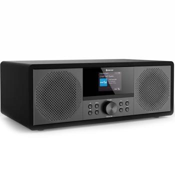 Preview: Système musical DAB+/FM avec radio internet, lecteur CD, Bluetooth, WiFi, 2x10W RMS : parfait pour le bureau, la chambre et le salon - design élégant, noir