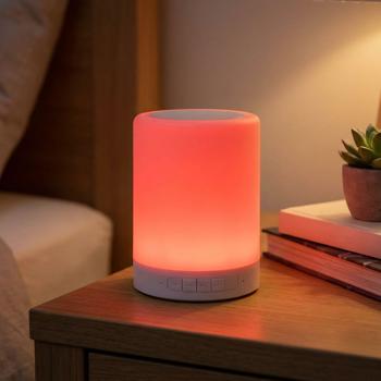 Kompakter Bluetooth 5.0 Lautsprecher: Mit 7 LED Lichteffekten, FM Radio, MicroSD-Kartensteckplatz, Freisprechanlage - 1200mAh Akku, Perfekt für Party