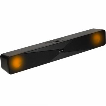 Preview: Mini barre de son Bluetooth 5.0 avec éclairage LED et support pour smartphone, parfaite pour PC/TV/gaming - éclairage LED brillant, fonction mains libres et USB/MicroSD
