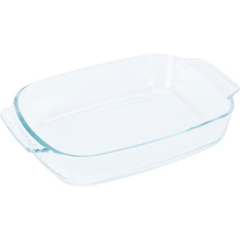 Preview: Rectangular 2L casserole dish made of borosilicate glass: baking dish with handles, heat-resistant serving dish for casseroles, lasagne & roasts, 30.2 cm