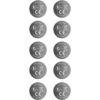 Preview: Set of 10 CR2450 coin cells - Powerful 3V lithium batteries with 600mAh - High capacity and long service life - Ideal for home & electronics