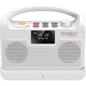 Preview: Altoparlante TV wireless: aiuto all’ascolto mobile per televisore – stazione base, Bluetooth, LCD, radio, SOS e connessione ottica – perfetto per anziani