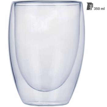 Preview: Set of 4 double-walled coffee glasses, 350 ml each, floating effect, heat-resistant barista glass, cappuccino, latte macchiato, tea