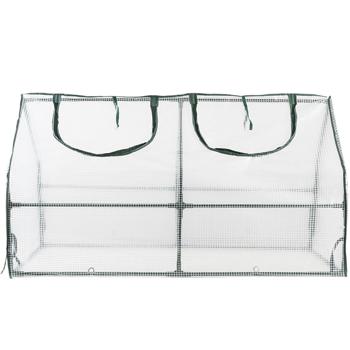 Preview: Foil greenhouse 120x60x60 cm, tomato house with A-roof, 16 mm galvanized steel, 140 g/m² PE film, UV protection & 2 windows with zipper