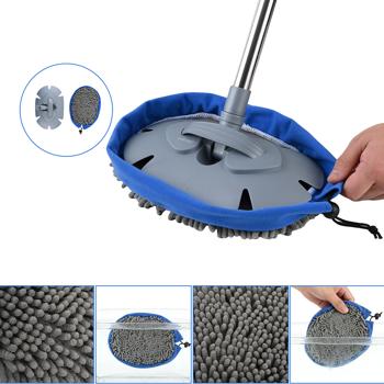 Preview: Multi‑function car mop with 160 cm telescopic pole, 180‑degree joint & 2 chenille microfibre attachments for cars, trucks, motorhomes & caravans
