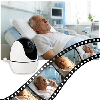 Preview: HD surveillance camera with monitor, pan & tilt: SOS wireless emergency transmitter, two-way audio, night vision – ideal for seniors
