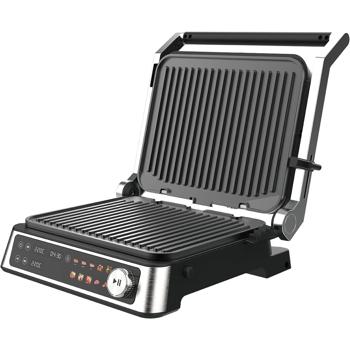 Preview: Versatile grill a contatto con display a colori e 2 zone: potente grill elettrico per bistecche, sandwich, pesce e verdure – perfetto grill da tavolo