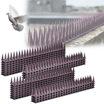 Preview: 24er Set Taubenspikes Braun 10,8m - Effektive Vogelabwehr aus Polycarbonat - 3-reihige Abwehrspikes gegen Tauben, Möwen, Marder, Katzen & Eichhörnchen