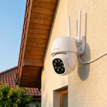 Preview: Mini caméra WLAN d’extérieur : caméra de surveillance Full HD 3 MP orientable, 5,8 GHz, commande via app, vision nocturne couleur, IP65 résistante aux intempéries, communication bidirectionnelle