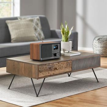 Preview: Retro DAB+ Radio: Digitalradio mit Bluetooth, Wecker, USB, AUX & Fernbedienung - Edles Küchenradio & Tischradio mit Top-Sound