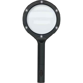 Preview: LED Leselupe: 2x Vergrösserung, 9cm Glaslinse, Profi Handlupe beleuchtet, ideal für Senioren, Hobby & Basteln - Seh- & Lesehilfe