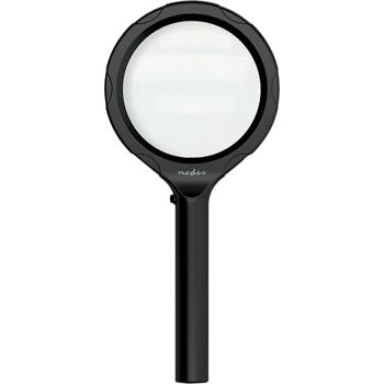 Preview: LED Leselupe: 2x Vergrösserung, 9cm Glaslinse, Profi Handlupe beleuchtet, ideal für Senioren, Hobby & Basteln - Seh- & Lesehilfe