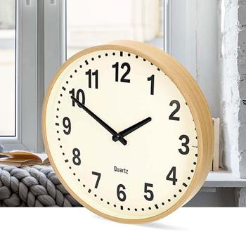 Preview: Moderno orologio da parete effetto legno, 30 cm – Orologio silenzioso senza ticchettio – Elegante orologio da parete per ufficio, cucina e soggiorno – Movimento al quarzo analogico preciso e silenzioso