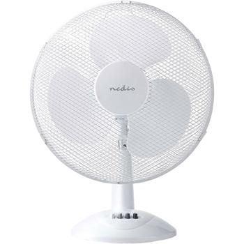Preview: Ventilateur de table blanc puissant – ventilateur avec oscillation et 3 vitesses – ventilateur 45W, idéal pour bureau et home office
